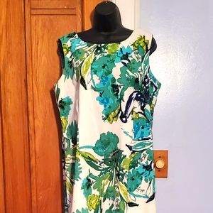 White floral dress, sz 16